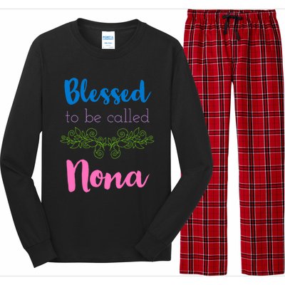 Mothers Day Gift Blessed To Be Called Nona Long Sleeve Pajama Set