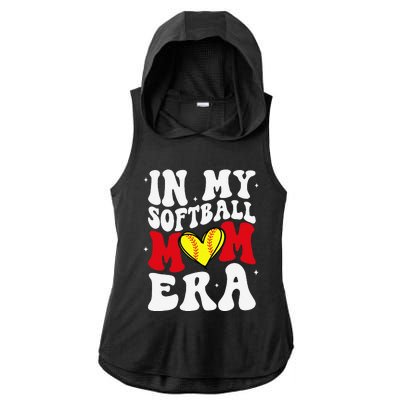 Mothers Day Gifts In My Softball Mom Era Funny Softball Mama Ladies PosiCharge Tri-Blend Wicking Draft Hoodie Tank