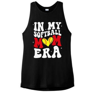 Mothers Day Gifts In My Softball Mom Era Funny Softball Mama Ladies PosiCharge Tri-Blend Wicking Tank