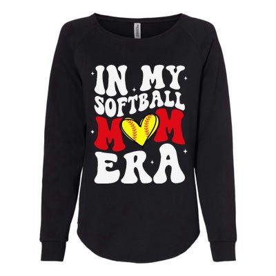 Mothers Day Gifts In My Softball Mom Era Funny Softball Mama Womens California Wash Sweatshirt