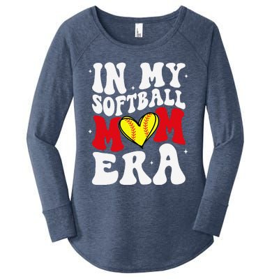 Mothers Day Gifts In My Softball Mom Era Funny Softball Mama Women's Perfect Tri Tunic Long Sleeve Shirt