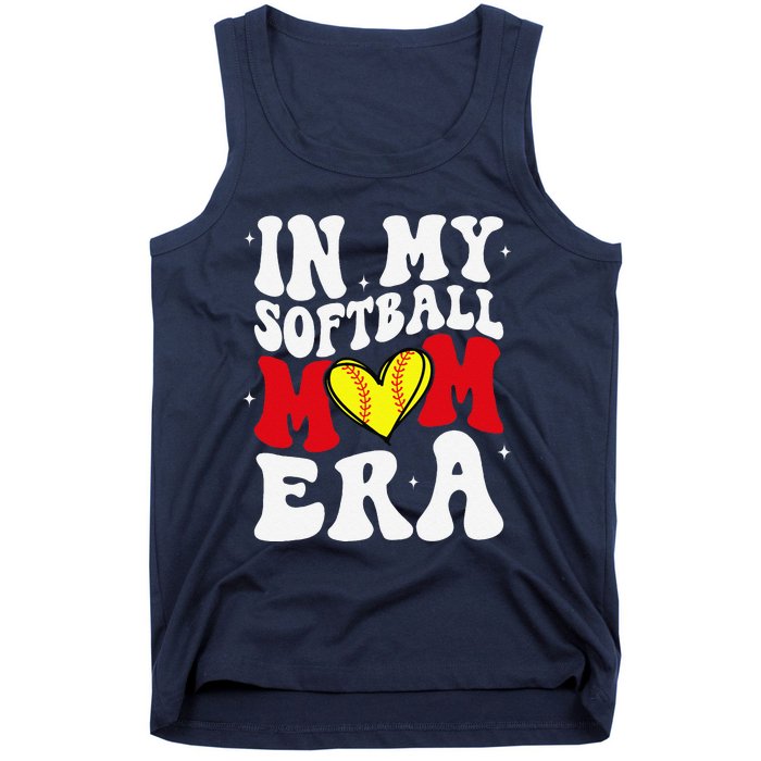 Mothers Day Gifts In My Softball Mom Era Funny Softball Mama Tank Top