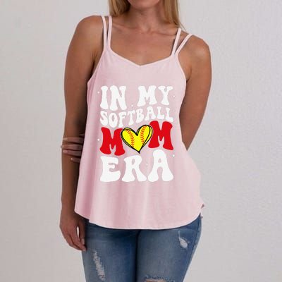 Mothers Day Gifts In My Softball Mom Era Funny Softball Mama Women's Strappy Tank