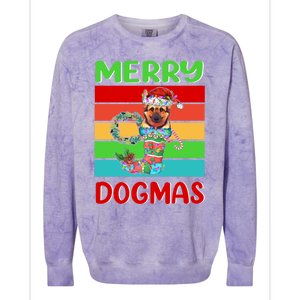 Merry Dogmas Ger Shepherd Christmas Dog Puppy Funny Xmas Great Gift Colorblast Crewneck Sweatshirt