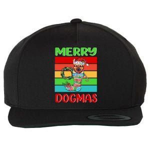 Merry Dogmas Ger Shepherd Christmas Dog Puppy Funny Xmas Great Gift Wool Snapback Cap