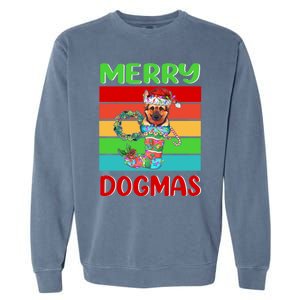 Merry Dogmas Ger Shepherd Christmas Dog Puppy Funny Xmas Great Gift Garment-Dyed Sweatshirt