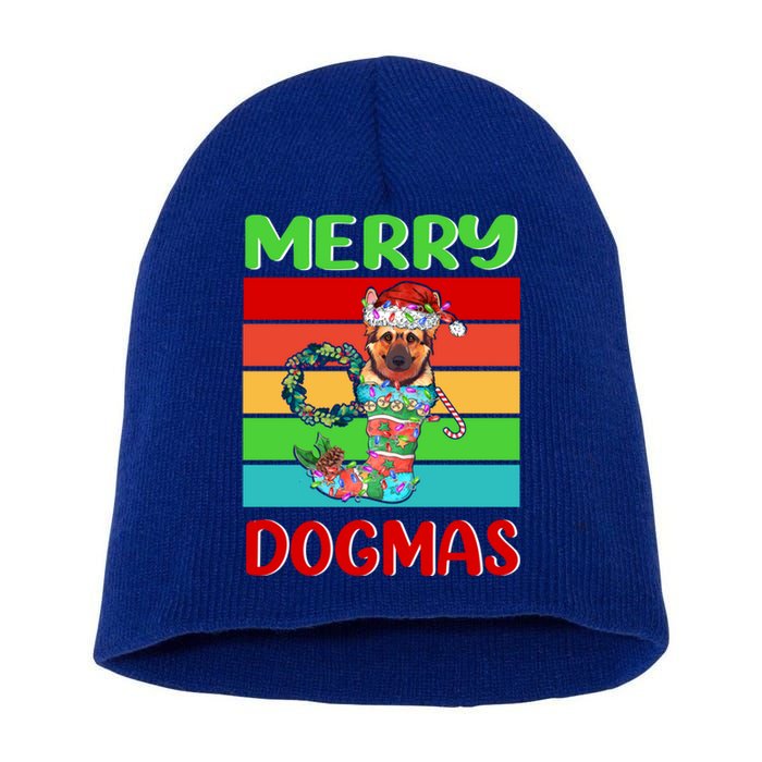 Merry Dogmas Ger Shepherd Christmas Dog Puppy Funny Xmas Great Gift Short Acrylic Beanie