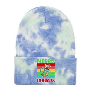 Merry Dogmas Ger Shepherd Christmas Dog Puppy Funny Xmas Great Gift Tie Dye 12in Knit Beanie