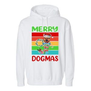 Merry Dogmas Ger Shepherd Christmas Dog Puppy Funny Xmas Great Gift Garment-Dyed Fleece Hoodie