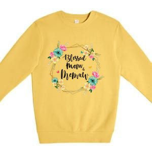 Mothers Day Gift Blessed To Be Called Memaw Premium Crewneck Sweatshirt