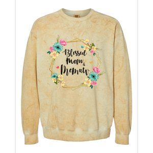 Mothers Day Gift Blessed To Be Called Memaw Colorblast Crewneck Sweatshirt