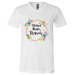 Mothers Day Gift Blessed To Be Called Memaw V-Neck T-Shirt