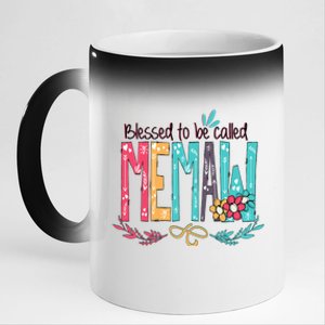 Mothers Day Gift Blessed To Be Called Memaw 11oz Black Color Changing Mug