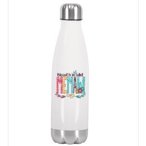 Mothers Day Gift Blessed To Be Called Memaw Stainless Steel Insulated Water Bottle