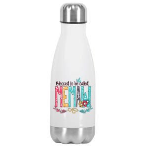 Mothers Day Gift Blessed To Be Called Memaw Stainless Steel Insulated Water Bottle