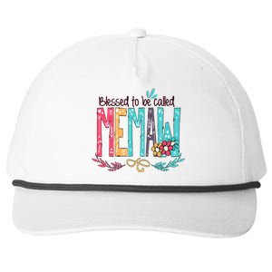 Mothers Day Gift Blessed To Be Called Memaw Snapback Five-Panel Rope Hat