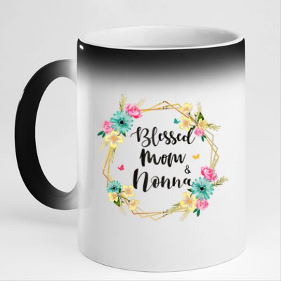 Mothers Day Gift Blessed To Be Called Nonna 11oz Black Color Changing Mug