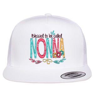 Mothers Day Gift Blessed To Be Called Nonna Flat Bill Trucker Hat