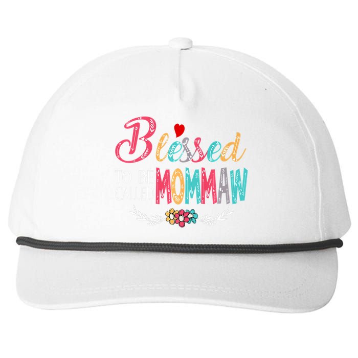 Mothers Day Gift Blessed To Be Called Mommaw Snapback Five-Panel Rope Hat