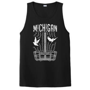 Michigan Disc Golf Player Breaking Chains Birdie Cute Gift PosiCharge Competitor Tank