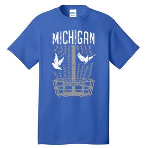 Michigan Disc Golf Player Breaking Chains Birdie Cute Gift Tall T-Shirt