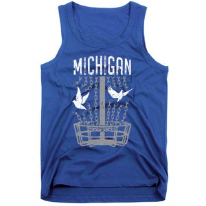 Michigan Disc Golf Player Breaking Chains Birdie Cute Gift Tank Top