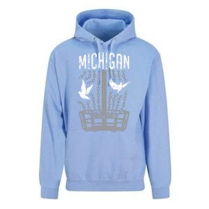 Michigan Disc Golf Player Breaking Chains Birdie Cute Gift Unisex Surf Hoodie