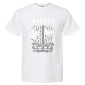 Michigan Disc Golf Player Breaking Chains Birdie Cute Gift Garment-Dyed Heavyweight T-Shirt