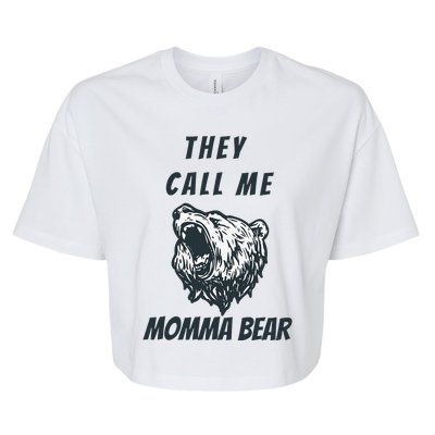 Mother's Day Gift for Momma Bear Wife Grandmother Aunt Lady Bella+Canvas Jersey Crop Tee