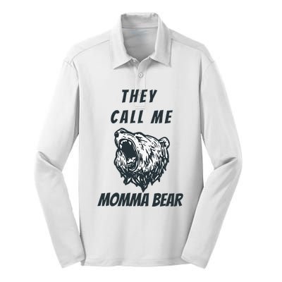 Mother's Day Gift for Momma Bear Wife Grandmother Aunt Lady Silk Touch Performance Long Sleeve Polo