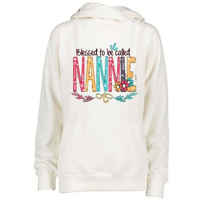 Mothers Day Gift Blessed To Be Called Nannie Womens Funnel Neck Pullover Hood