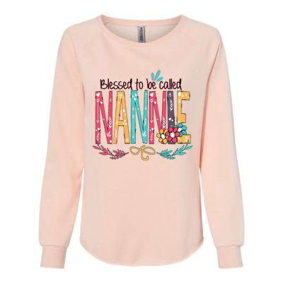 Mothers Day Gift Blessed To Be Called Nannie Womens California Wash Sweatshirt