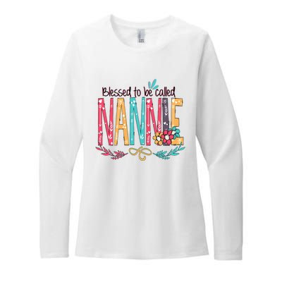 Mothers Day Gift Blessed To Be Called Nannie Womens CVC Long Sleeve Shirt