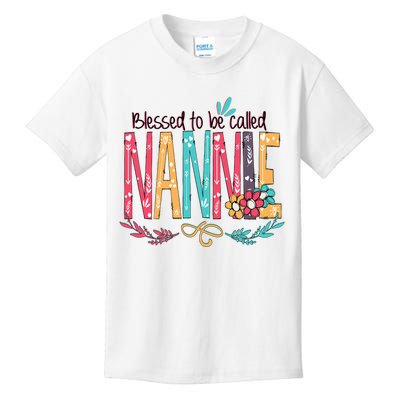 Mothers Day Gift Blessed To Be Called Nannie Kids T-Shirt