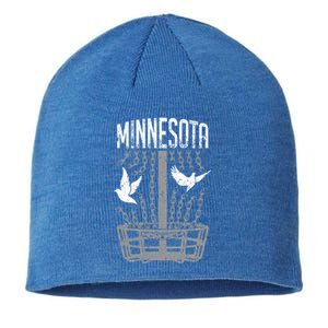 Minnesota Disc Golf Player Breaking Chains Birdie Gift Sustainable Beanie