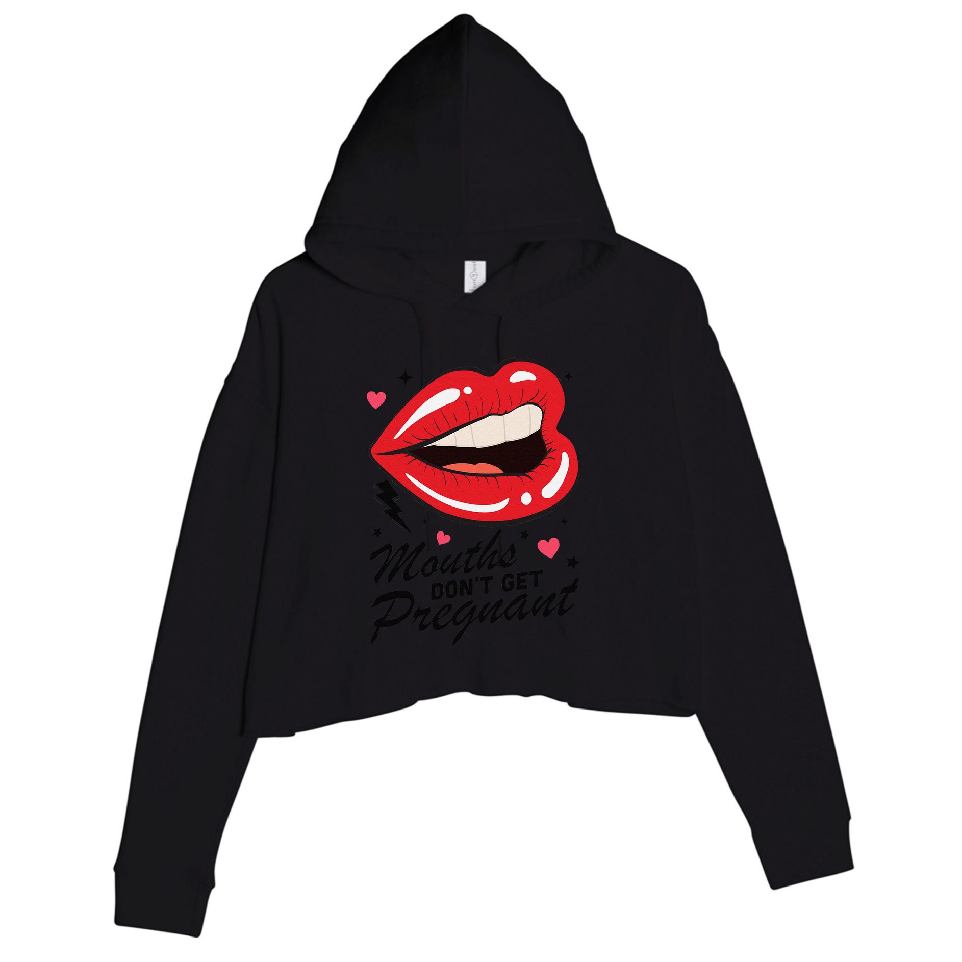 Mouths DonT Get Pregnant Inappropriate Humor Adult Jokes Crop Fleece Hoodie