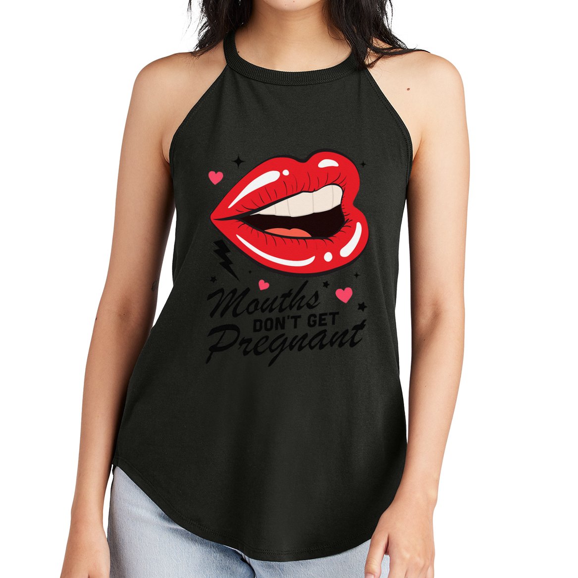 Mouths DonT Get Pregnant Inappropriate Humor Adult Jokes Women's Perfect Tri Rocker Tank