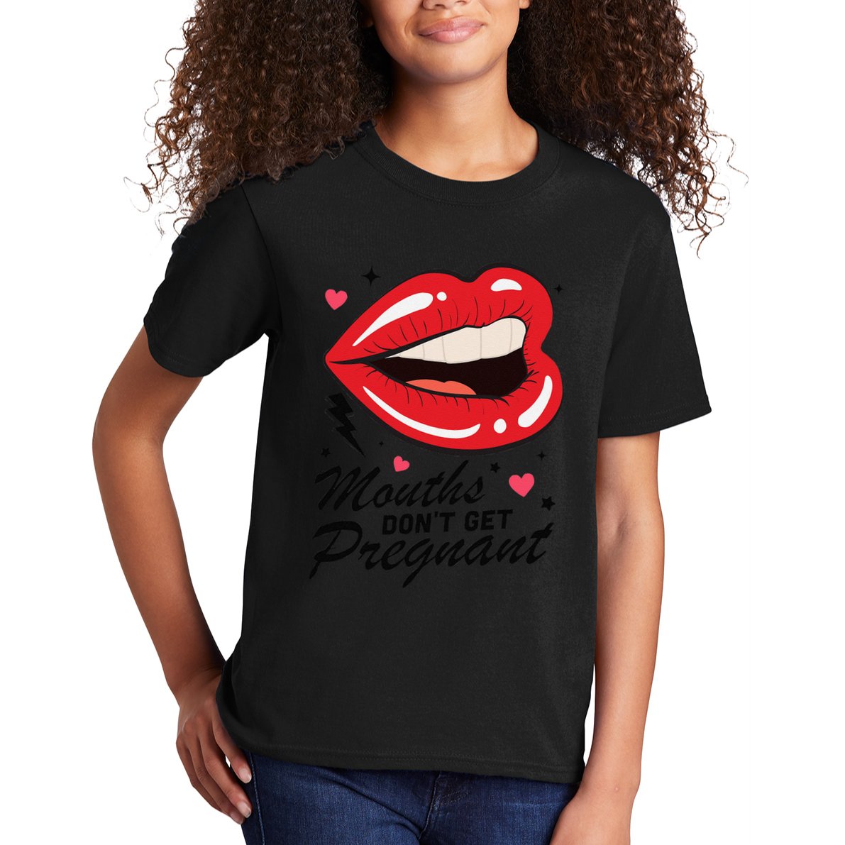 Mouths DonT Get Pregnant Inappropriate Humor Adult Jokes Kids T-Shirt