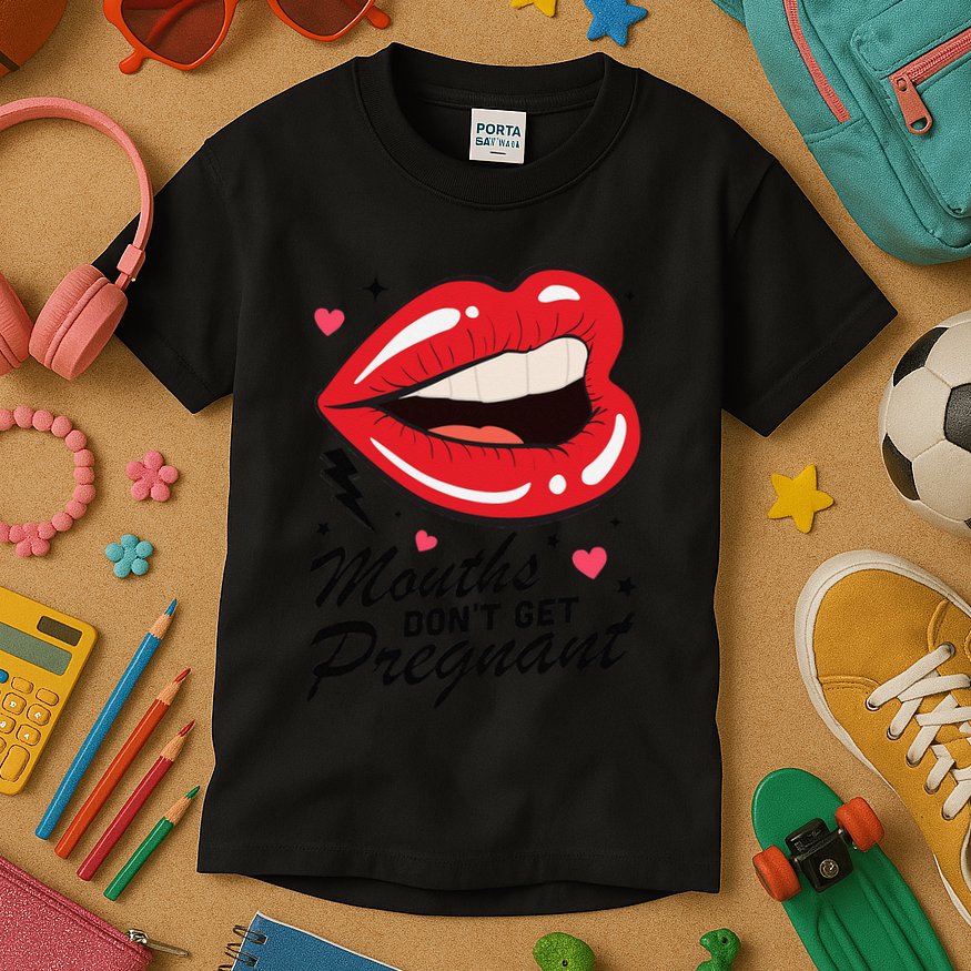 Mouths DonT Get Pregnant Inappropriate Humor Adult Jokes Kids T-Shirt