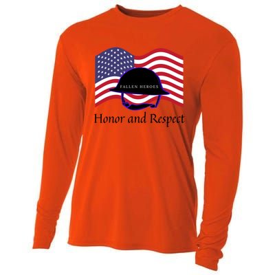 Memorial Day Honor And Respect Our Fallen Heroes Gift Cooling Performance Long Sleeve Crew