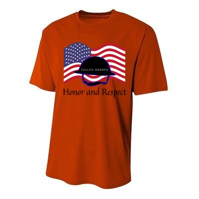 Memorial Day Honor And Respect Our Fallen Heroes Gift Performance Sprint T-Shirt