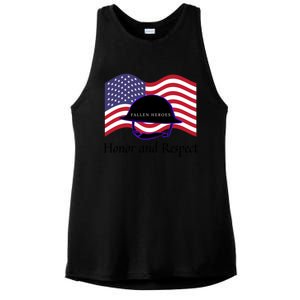 Memorial Day Honor And Respect Our Fallen Heroes Gift Ladies PosiCharge Tri-Blend Wicking Tank