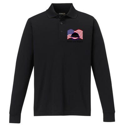 Memorial Day Honor And Respect Our Fallen Heroes Gift Performance Long Sleeve Polo