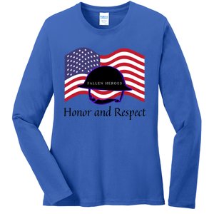 Memorial Day Honor And Respect Our Fallen Heroes Gift Ladies Long Sleeve Shirt