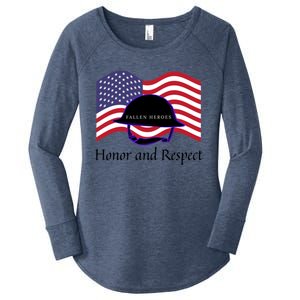 Memorial Day Honor And Respect Our Fallen Heroes Gift Women's Perfect Tri Tunic Long Sleeve Shirt