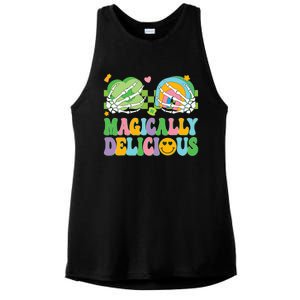 Magically Delicious Hippie St Patrick's Day Skeleton Charms Ladies PosiCharge Tri-Blend Wicking Tank