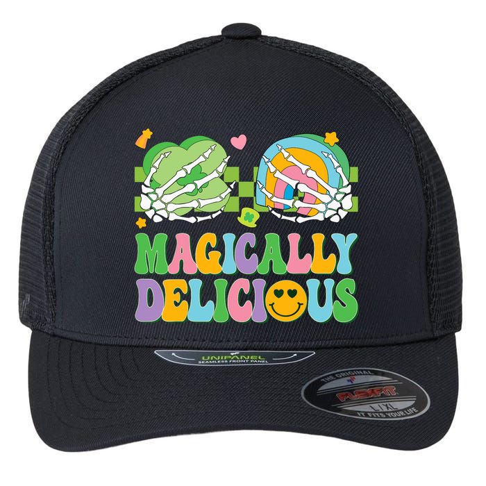 Magically Delicious Hippie St Patrick's Day Skeleton Charms Flexfit Unipanel Trucker Cap