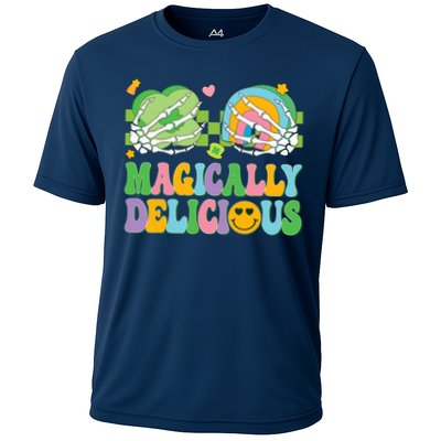 Magically Delicious Hippie St Patrick's Day Skeleton Charms Performance Shirt