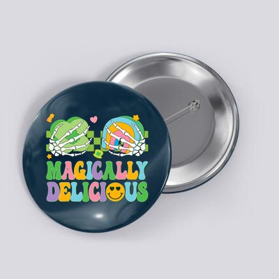 Magically Delicious Hippie St Patrick's Day Skeleton Charms Button