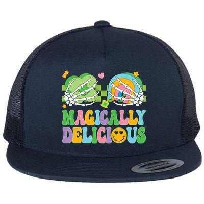 Magically Delicious Hippie St Patrick's Day Skeleton Charms Flatbill Hat